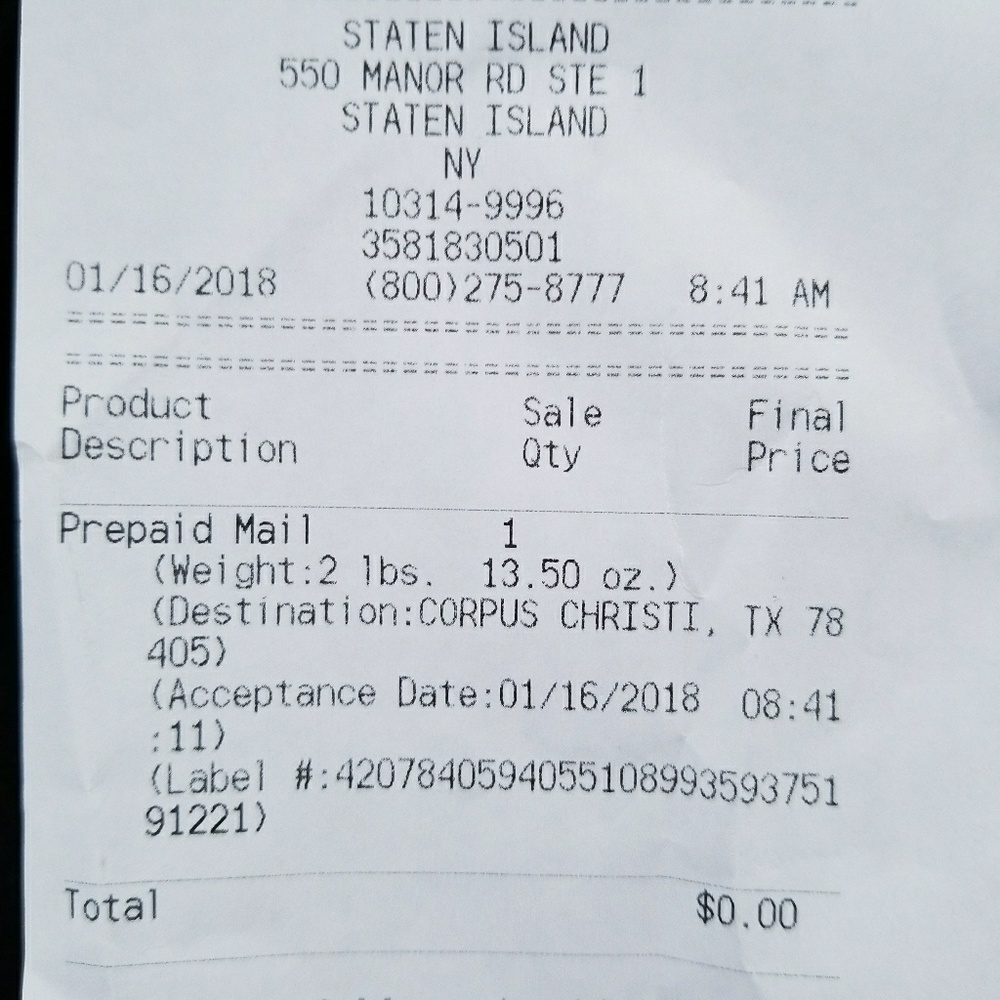 Proof of Shipping Michael Kors tote